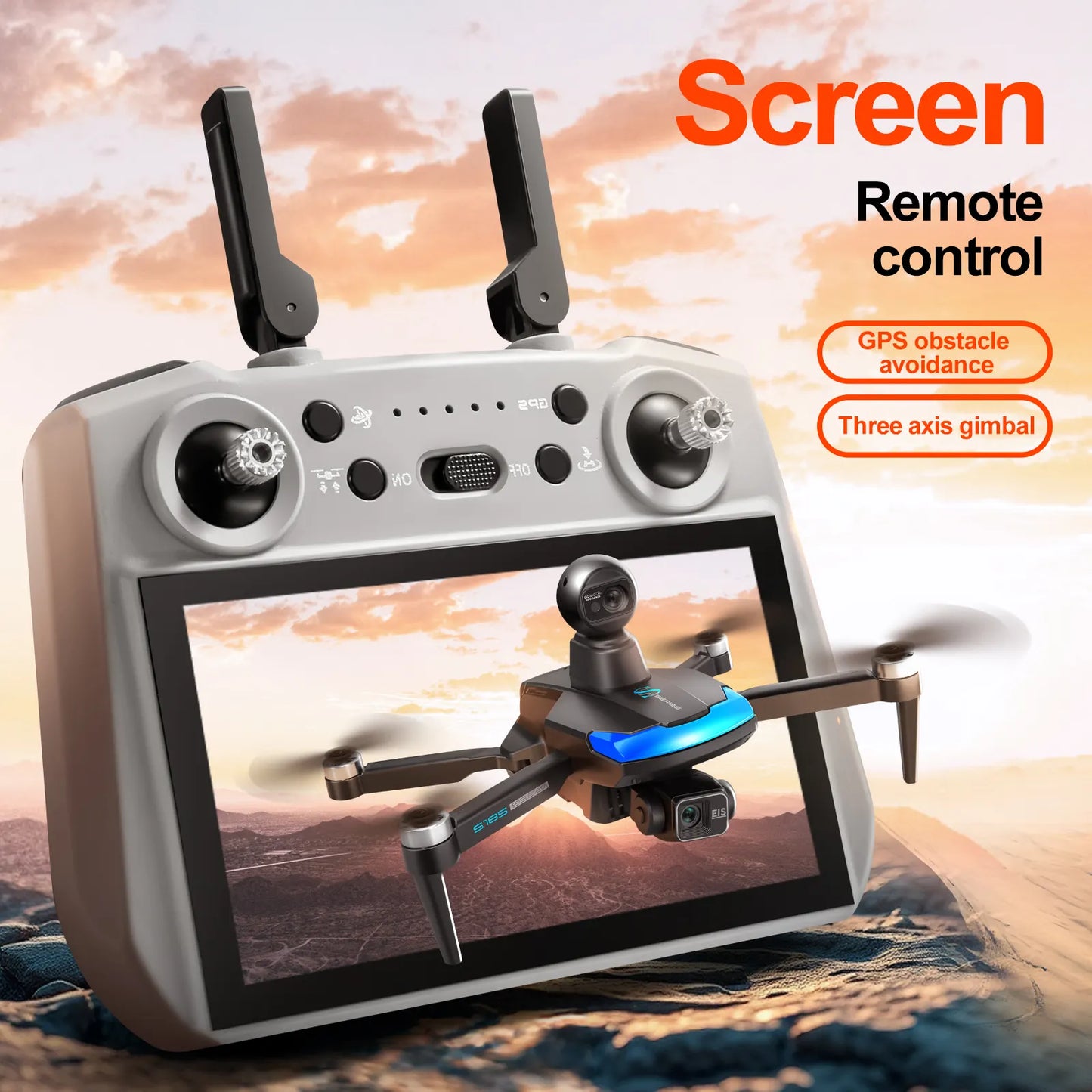 Drone GPS S185 avec écran 7,2 pouces, caméra 2,7K et moteur brushless | ProDrone UK