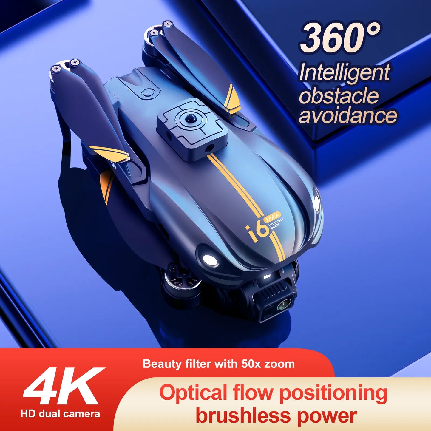 I6 Max 4K-Drohne mit Doppelkamera, 5G FPV und bürstenlosem Motor