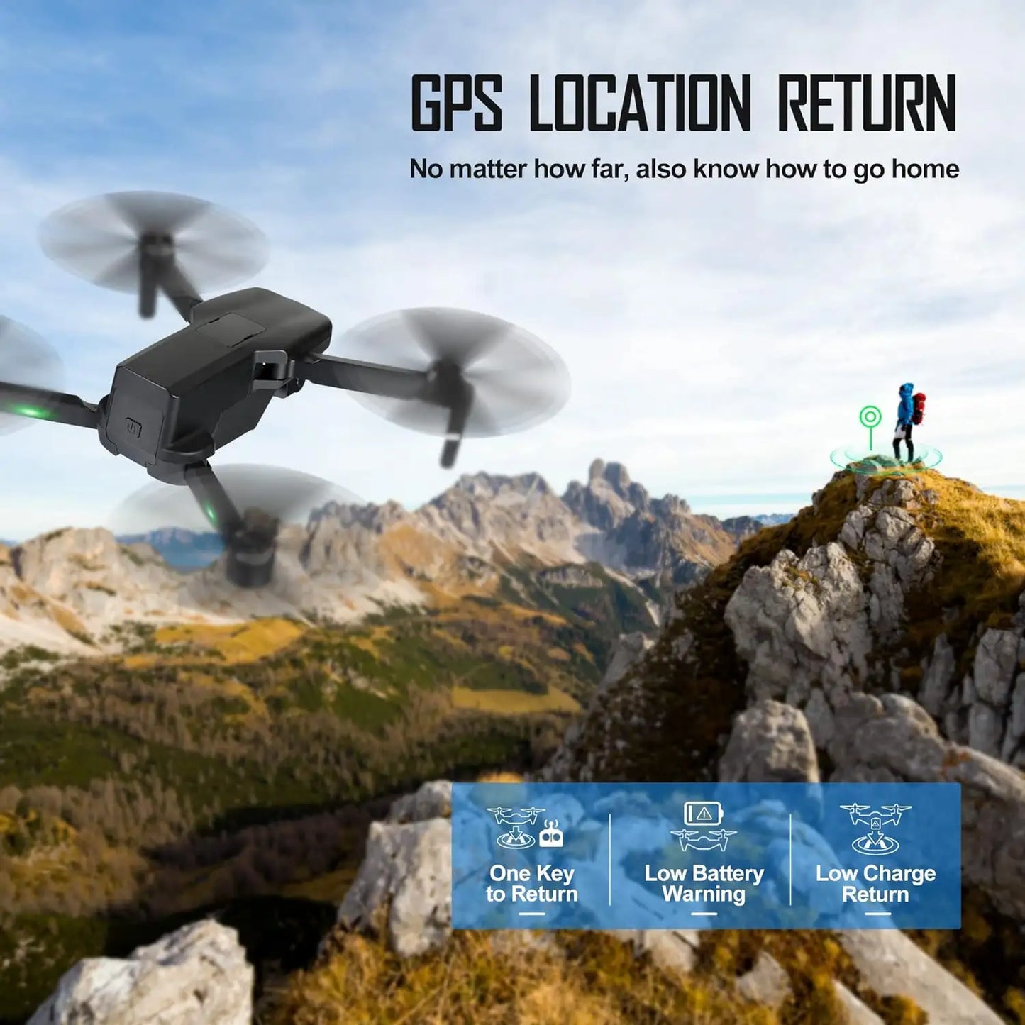 Drone RC pliable NBD N800 4K avec nacelle 3 axes et FPV 5G | ProDrone UK