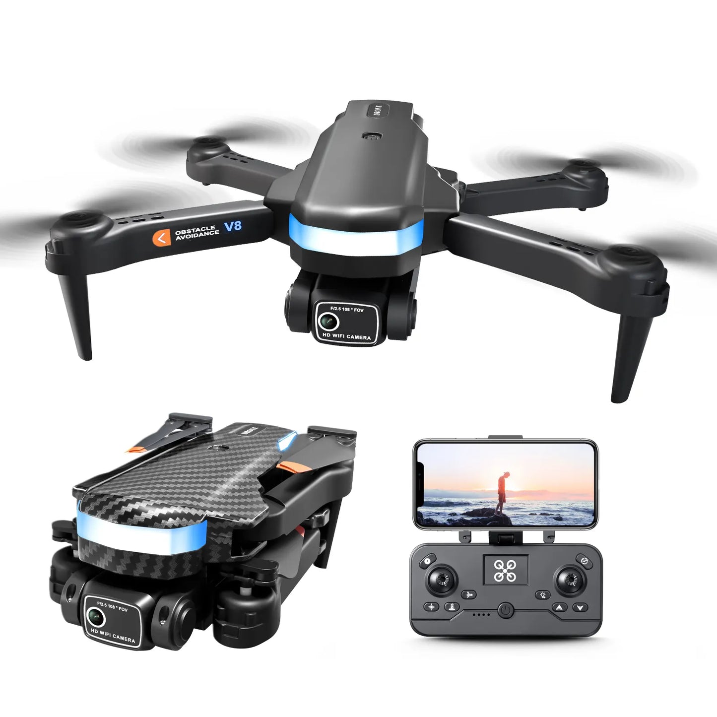 ZAi-V8 4K Anfängerdrohne mit GPS & Höhenhaltung | Faltbarer FPV Quadrocopter