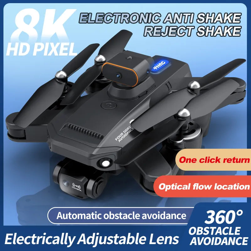 P9-4 8K Drone – Foldable, Obstacle Avoidance, Electric Lens, Optical Flow