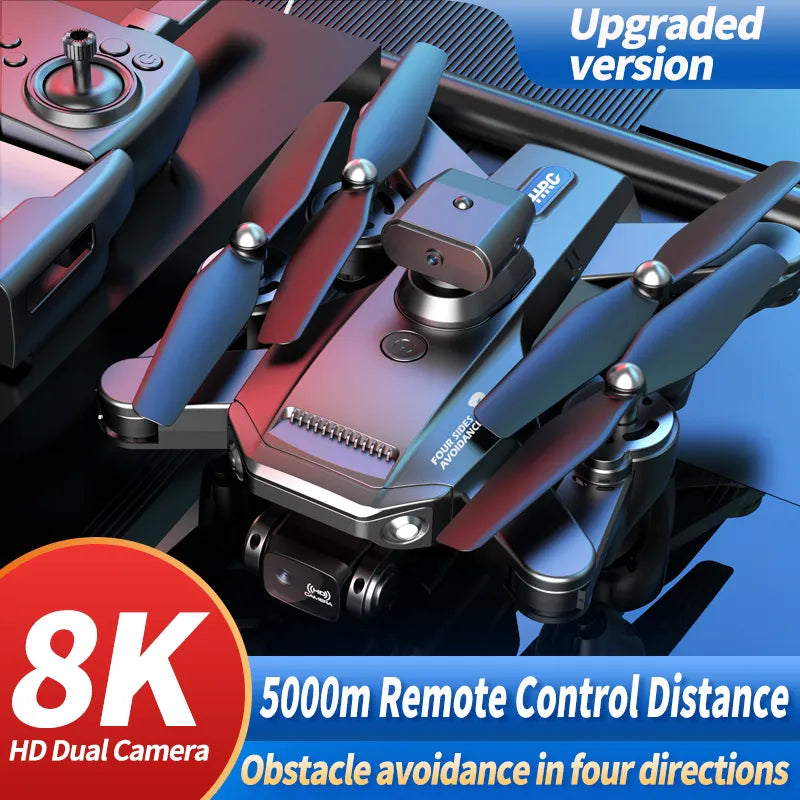 P9-4 8K Drone – Foldable, Obstacle Avoidance, Electric Lens, Optical Flow