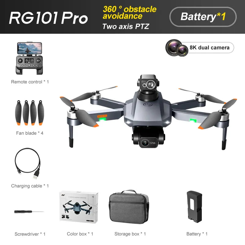 RG101 Pro Drone – 6K Camera, GPS, Obstacle Avoidance & 3000m Range