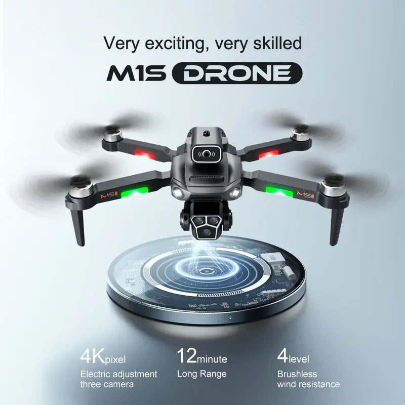 M1s-5 Smart Drone – Brushless, Triple Camera, 5KM FPV, Foldable Design