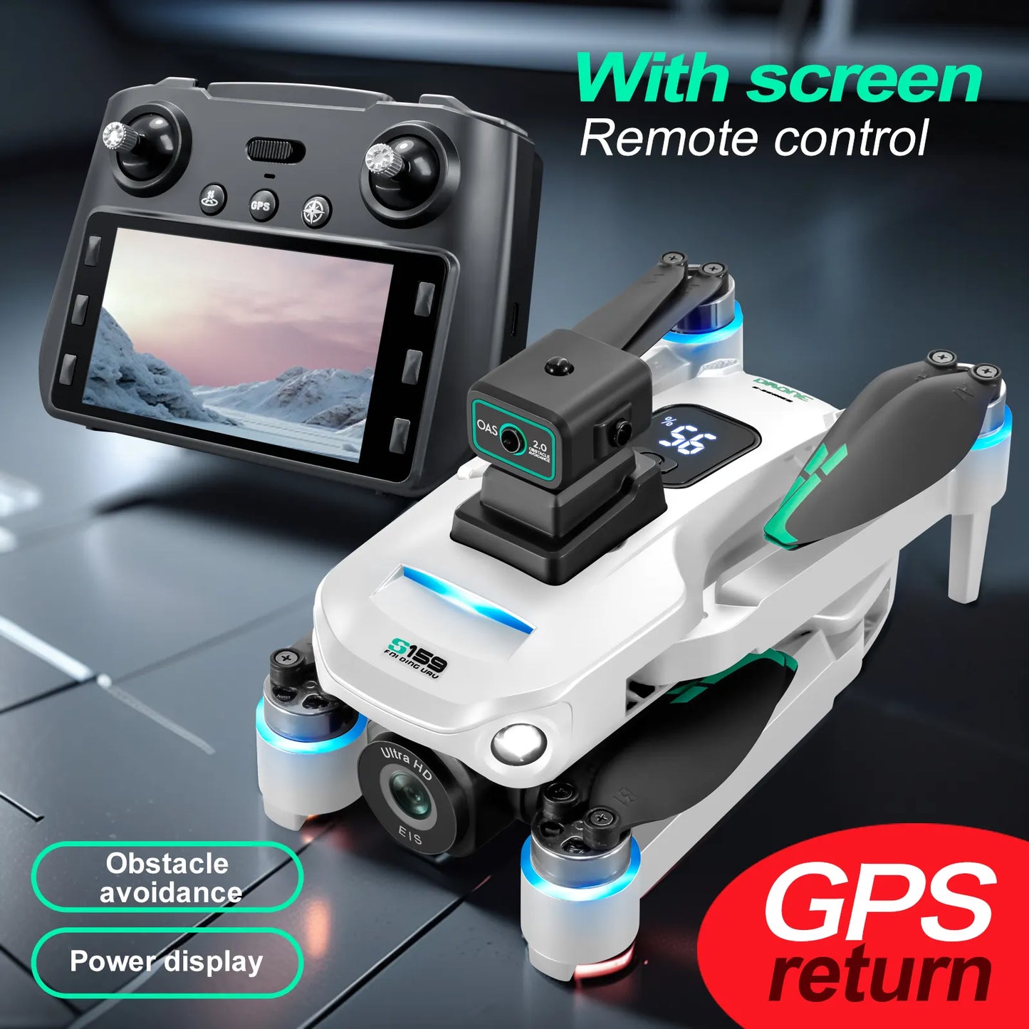 S159 Pro Max Drone – 5G WiFi GPS 4K Dual Camera with EIS & Obstacle Avoidance