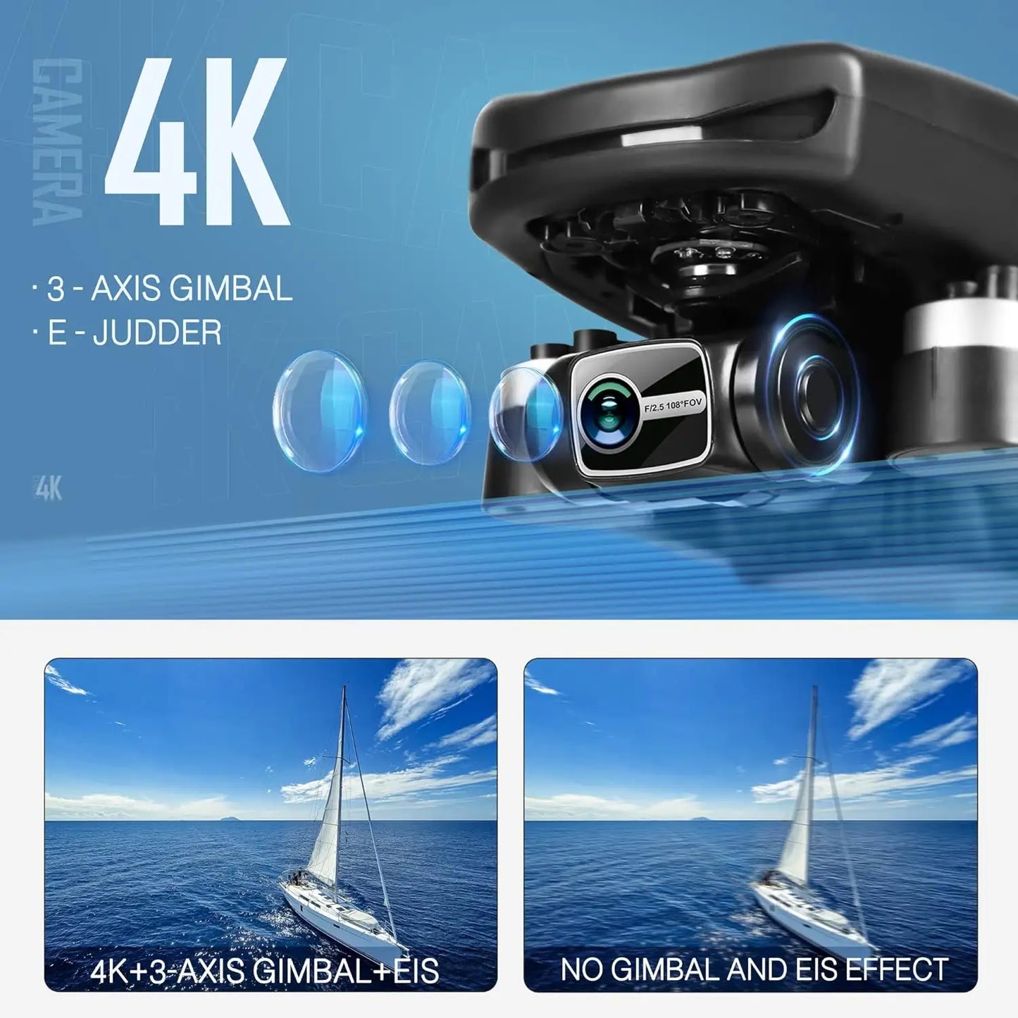 Drone RC pliable NBD N800 4K avec nacelle 3 axes et FPV 5G | ProDrone UK