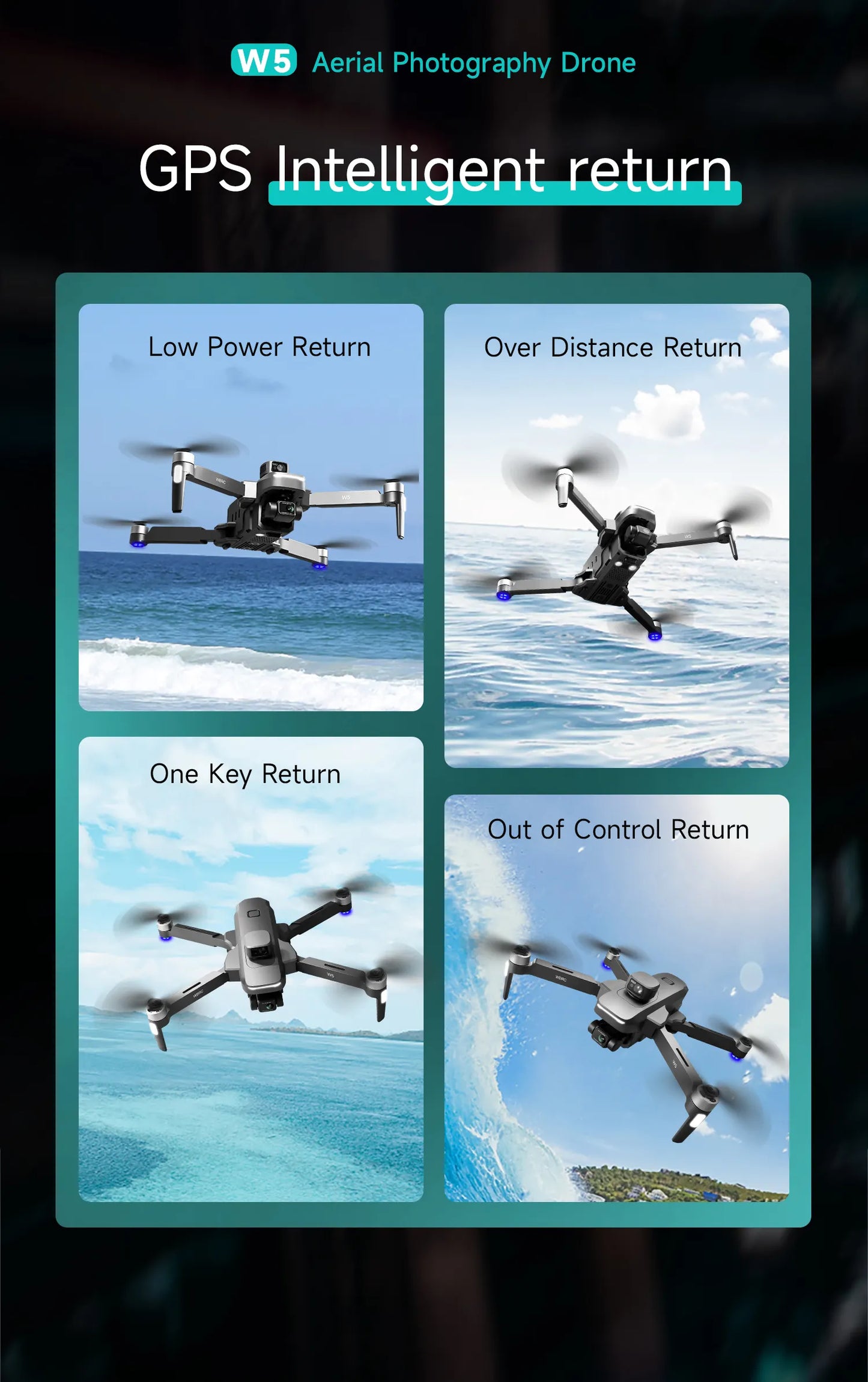 W5 RC Drone with 4K Camera, Obstacle Avoidance & 3KM Transmission | ProDrone UK