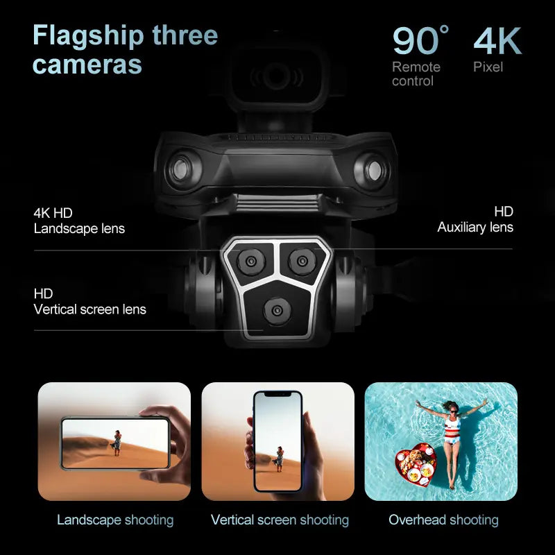 M1s-5 Smart Drone – Brushless, Triple Camera, 5KM FPV, Foldable Design