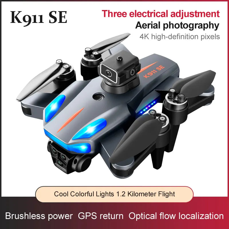 K911 SE 8K GPS-Drohne – Faltbare Drohne mit Doppelkamera und Hindernisvermeidung