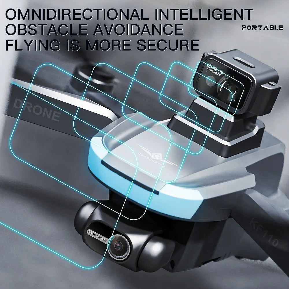 Mini drone KF110 – Caméra à cardan 4K, GPS, évitement d'obstacles laser