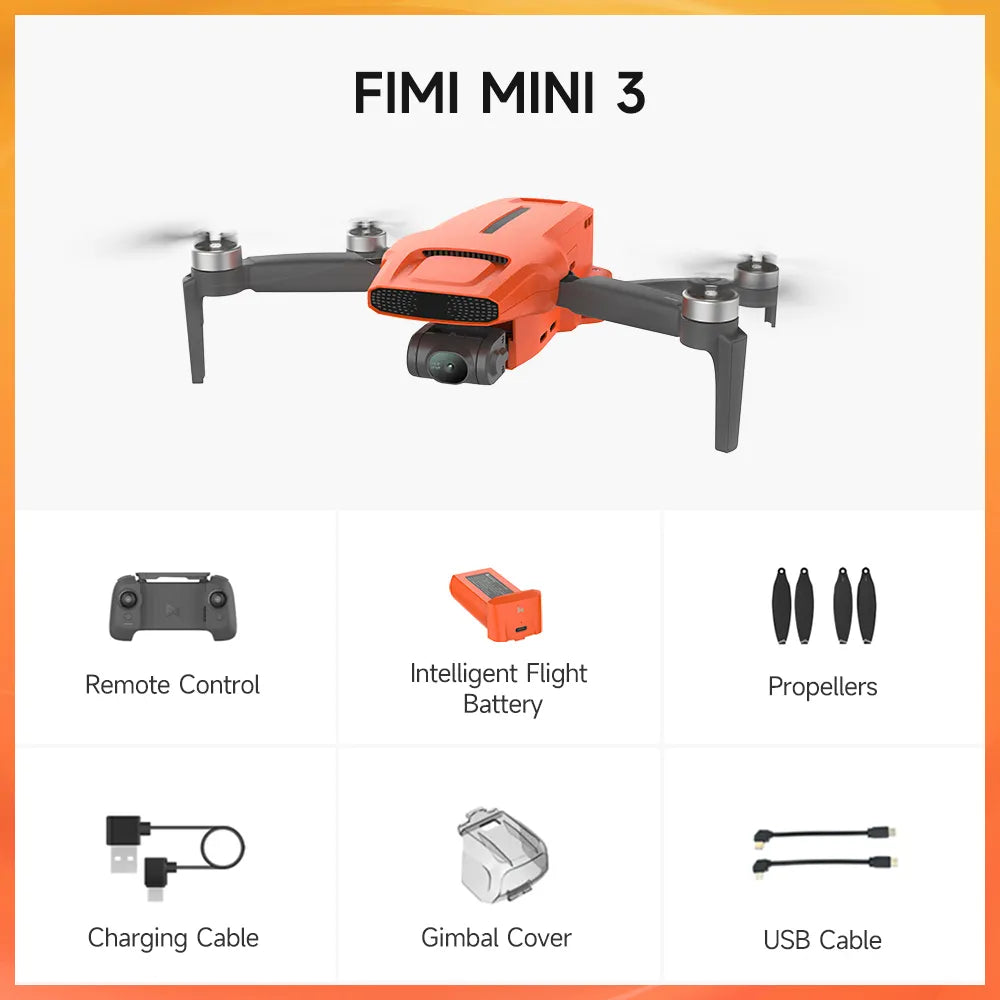 Drone FIMI MINI 3 RC 4K 60 FPS avec caméra à cardan, portée de 9 km | ProDrone UK