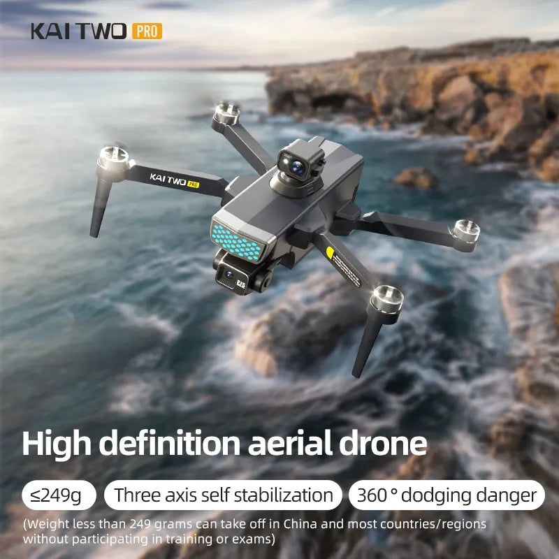 Drone Kai 2 Pro 4K UHD GPS pliable avec évitement d'obstacles laser à 360°