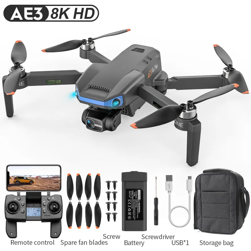 AE3 4K GPS Drone with Brushless Motor, Laser Obstacle Avoidance & 5G FPV | ProDrone UK