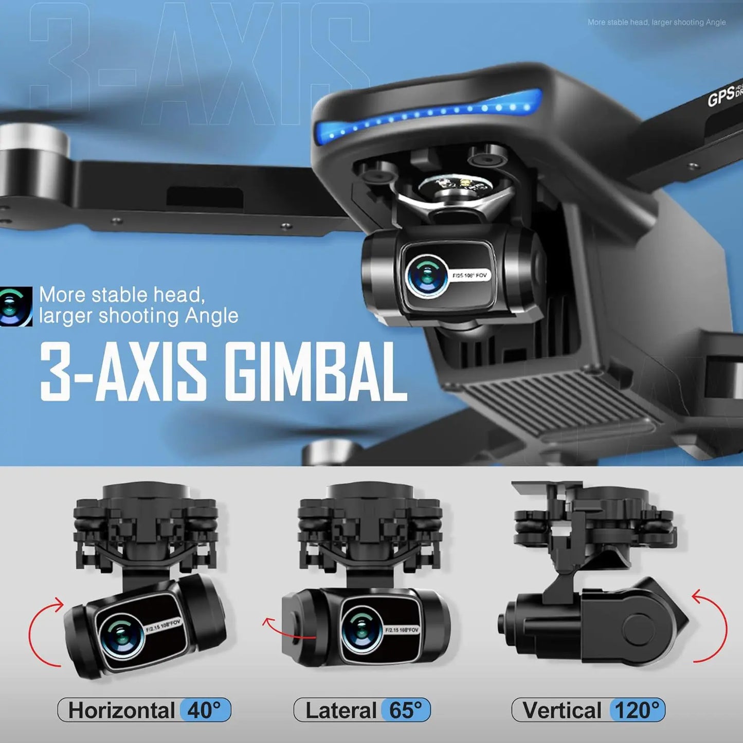 Drone RC pliable NBD N800 4K avec nacelle 3 axes et FPV 5G | ProDrone UK