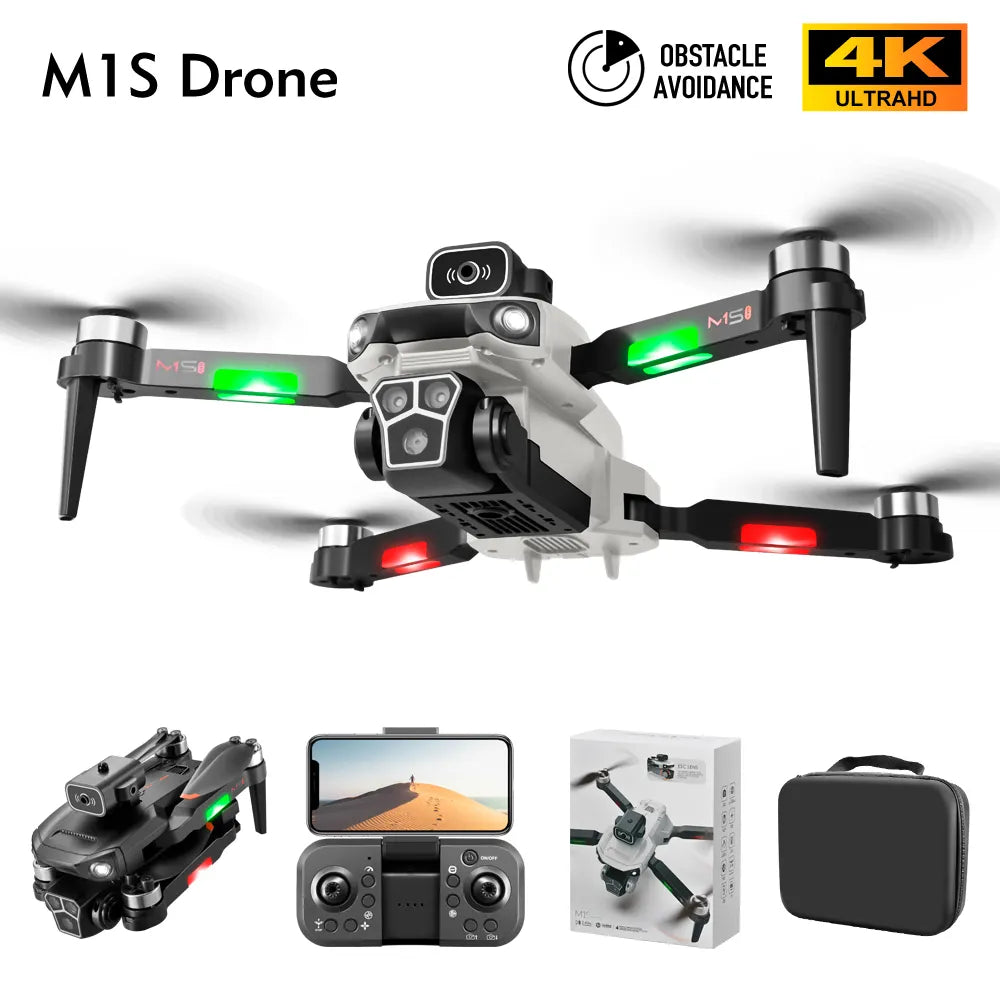 M1s-5 Smart Drone – Brushless, Triple Camera, 5KM FPV, Foldable Design