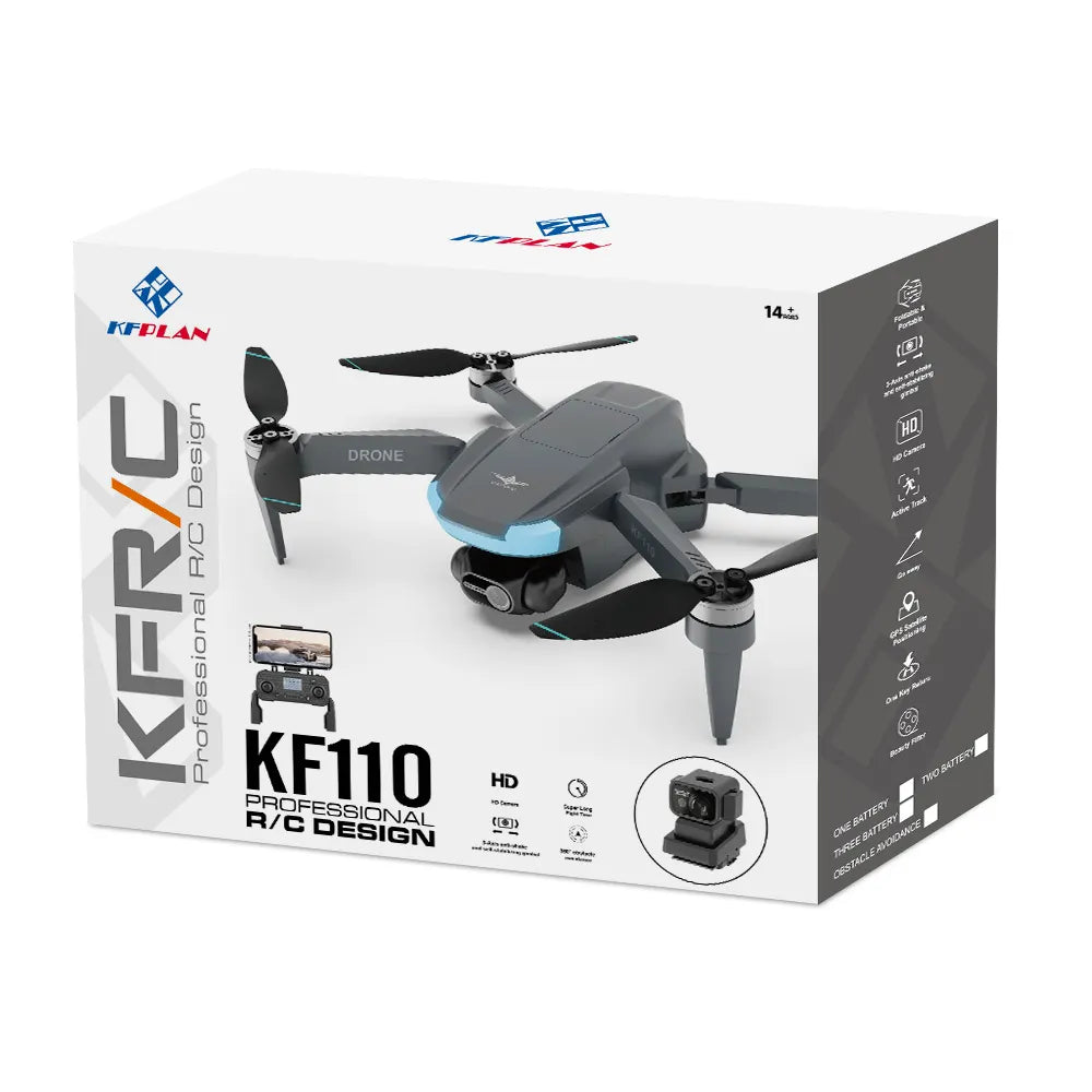 Mini drone KF110 – Caméra à cardan 4K, GPS, évitement d'obstacles laser