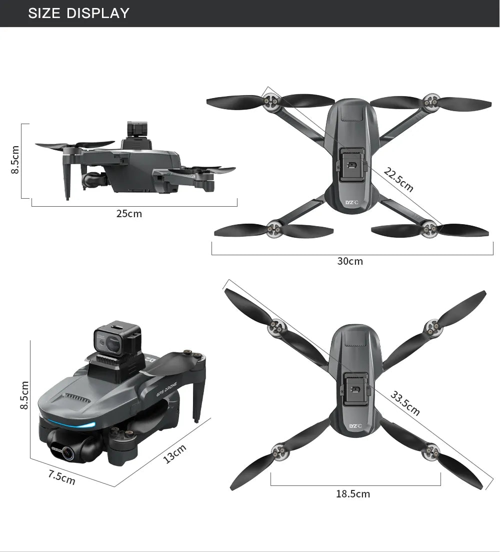 Drone GPS L200 Pro Max 4K double caméra avec cardan et évitement d'obstacles