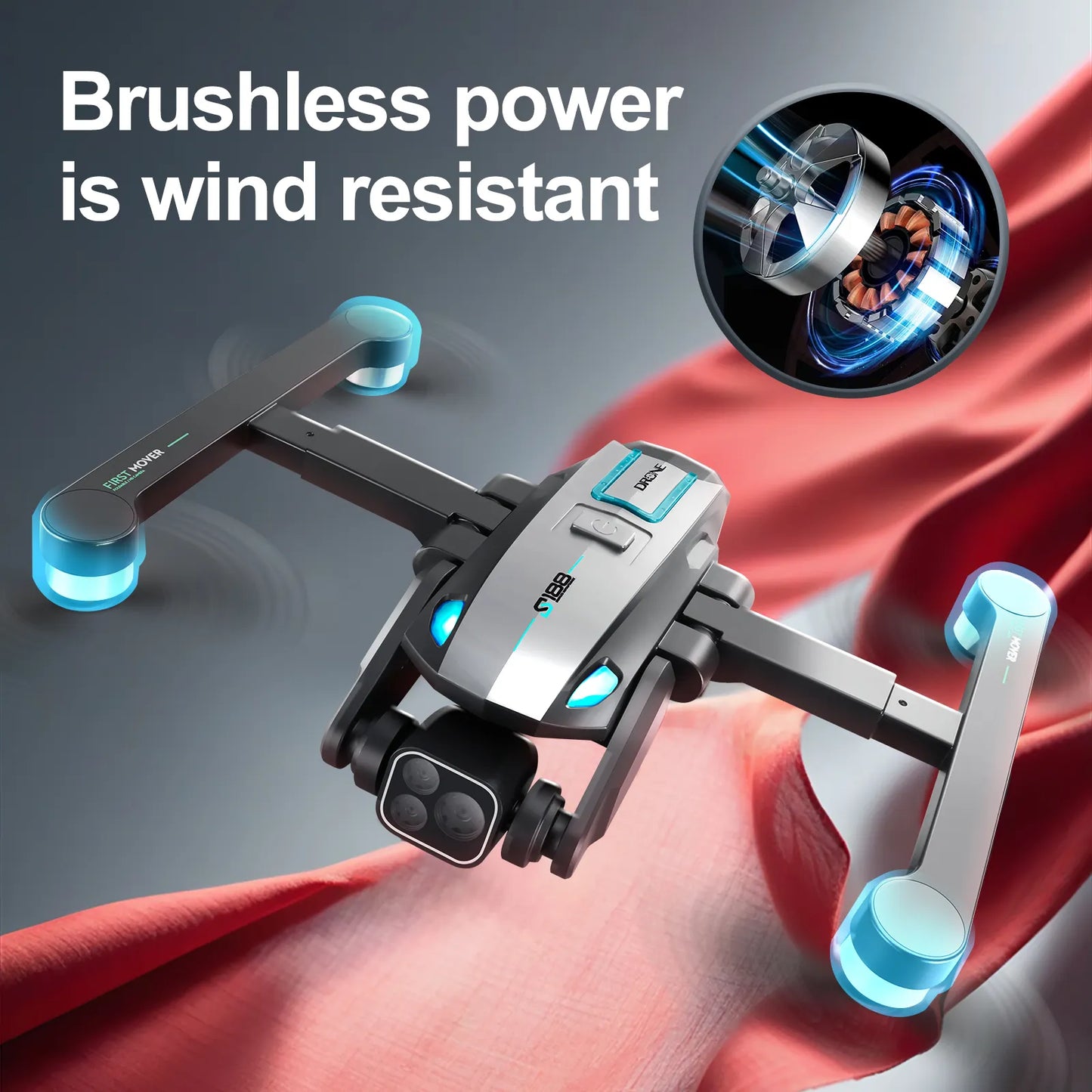 S188 8K GPS Drone with Dual Cameras, Long Range, Brushless Motor