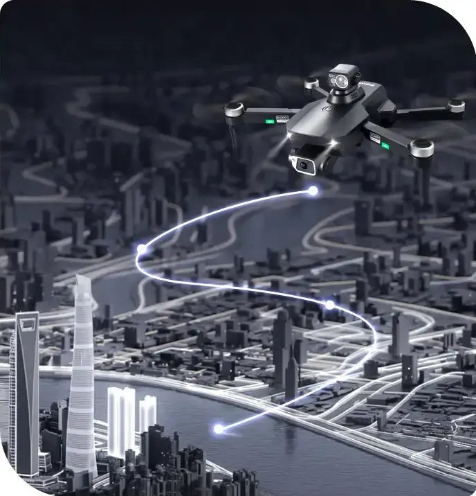 Drone RG109 MAX 4K double caméra | Quadricoptère RC GPS pliable avec portée de 1 200 m