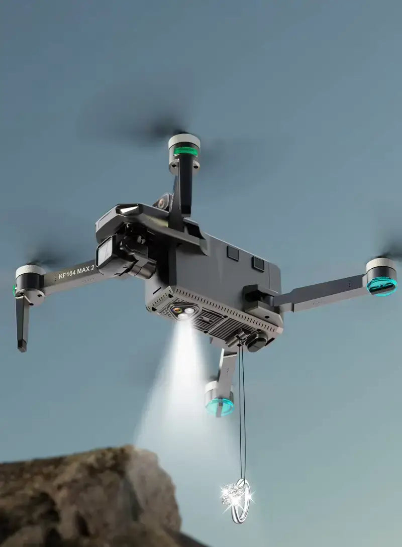 Drone KF104 MAX2 8K – Portée de 10 km, évitement d'obstacles et vol GPS