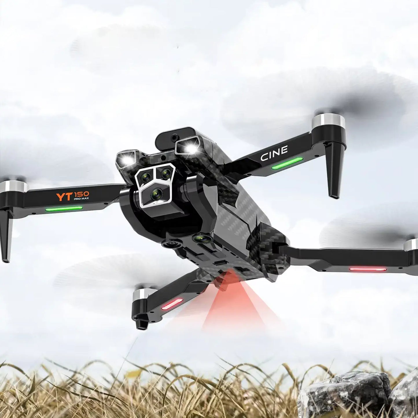 YT150 Drohne 4K Dreifachkamera | Faltbar, LED, Hindernisvermeidung