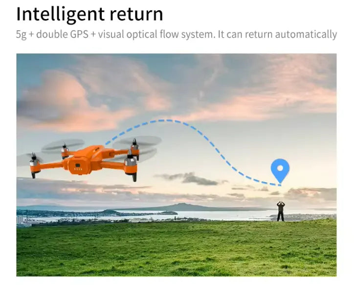 Drone GPS P70 avec deux caméras, moteur sans balais et autonomie de vol de 25 minutes