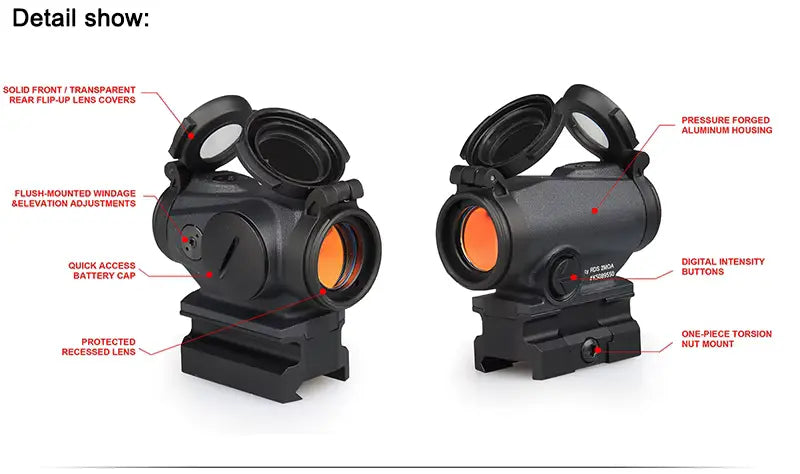 Tactical Red Dot Sight – Waterproof, 1X Magnification, NVD2 Ready