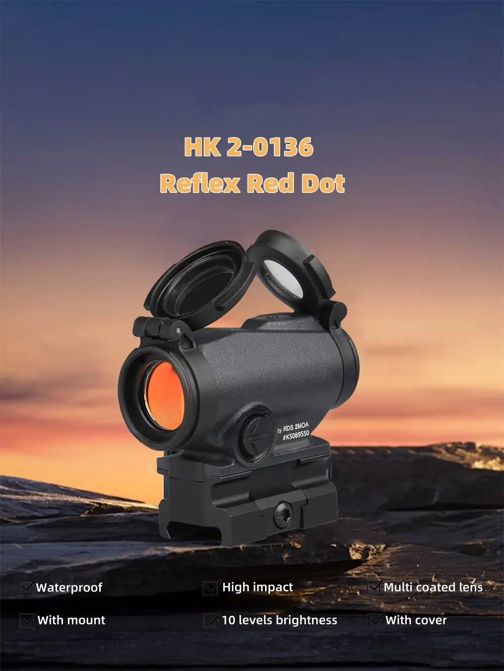 Tactical Red Dot Sight – Waterproof, 1X Magnification, NVD2 Ready