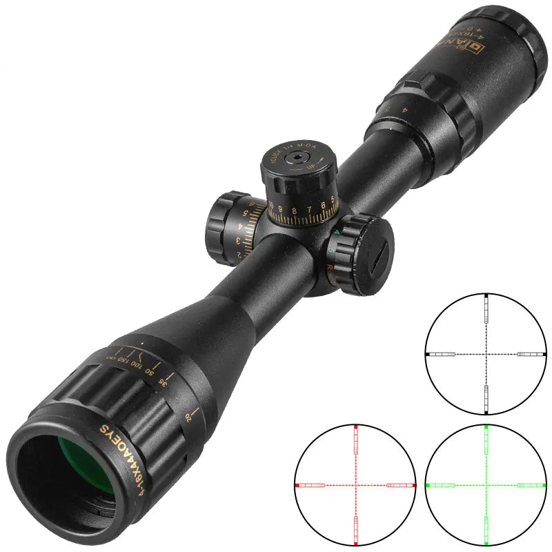 DIANA 4-16X44 Tactical Scope with Locking Turrets, Red/Green Illuminated Optical Sight
