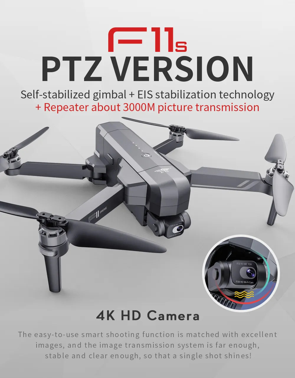 Drone GPS F11S Pro – Caméra 4K, portée de 3 km, autonomie de vol de 28 minutes | ProDrone