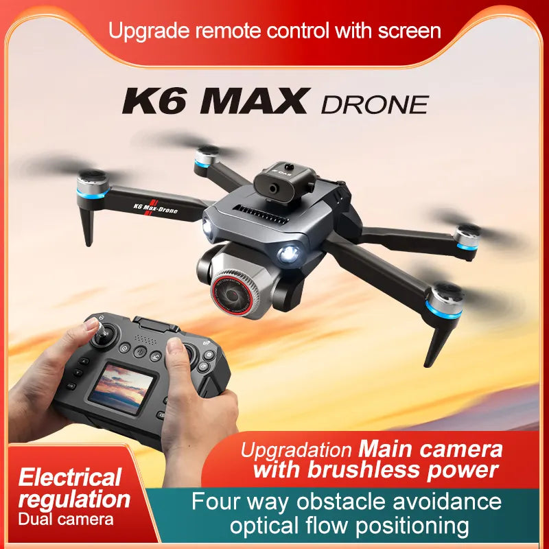 K6 Max Drone with Screen Remote, Obstacle Avoidance, WIFI FPV, Foldable