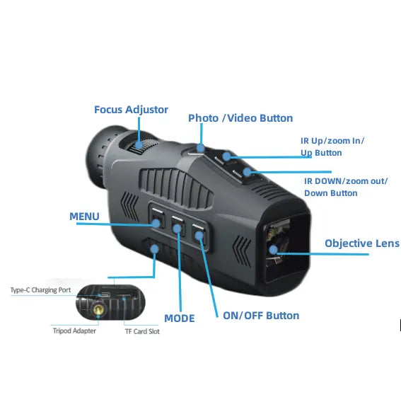 1080P FHD-Nachtsichtteleskop mit 4-fachem Zoom und 850 nm Infrarotlicht