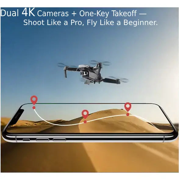 ๐๐ฅ๐ฅ E88 Pro Foldable Drone with Dual 4K Cameras, 1KM FPV, Altitude Hold