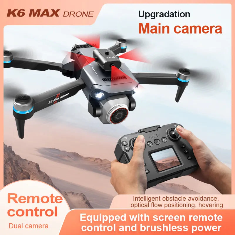 K6 Max Drone with Screen Remote, Obstacle Avoidance, WIFI FPV, Foldable