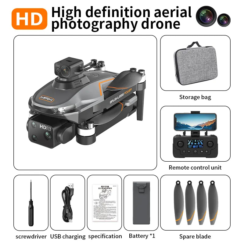 Drone RC sans balais Factory A22 – Caméra 1080p, retour GPS, évitement d'obstacles