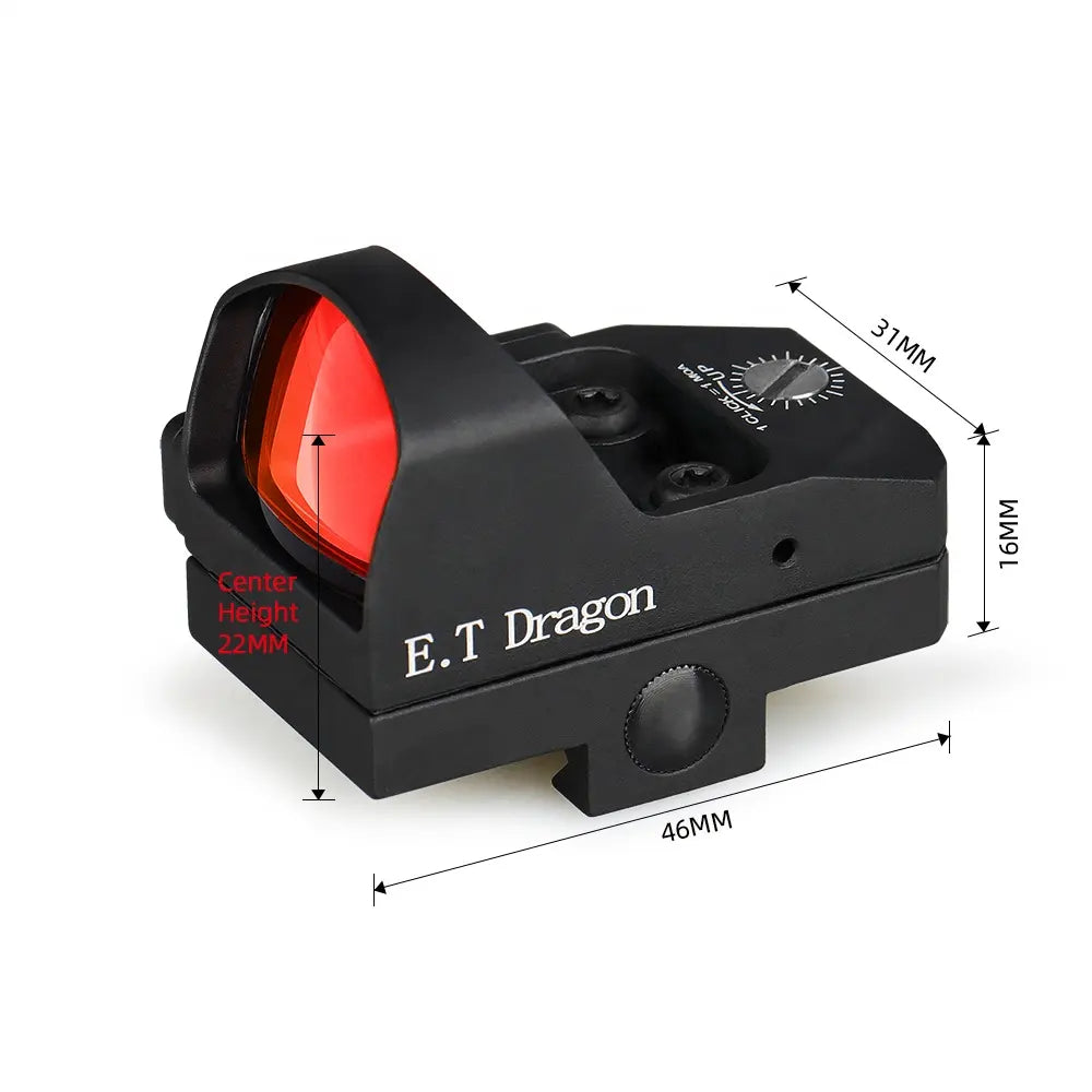 Adjustable Red Dot Sight – 1X Magnification, IPX7, Shockproof