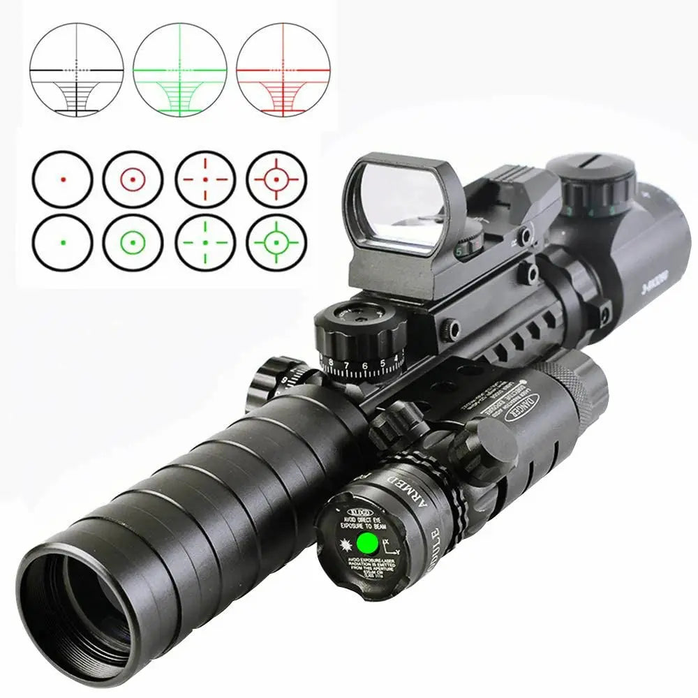3-9x32 Leuchtpunktvisier mit Nachtsicht und Doppellaser – Vielseitiges Zielfernrohr für die Jagd