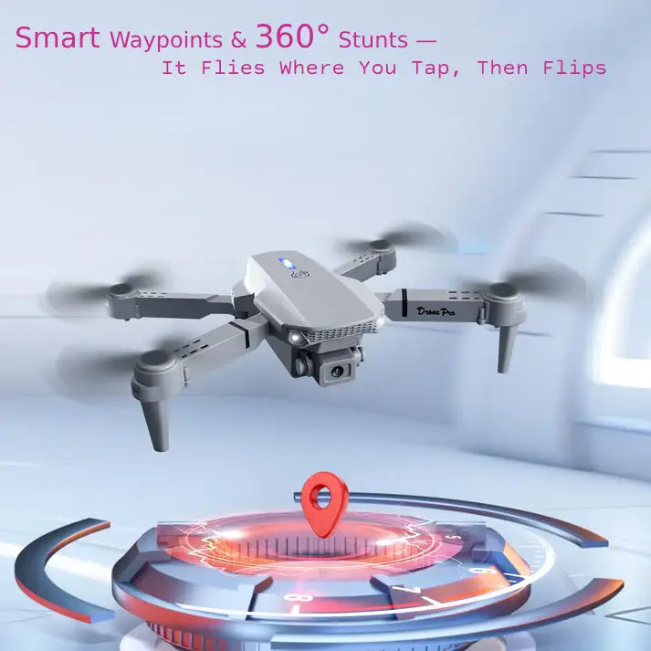 ๐๐ฅ๐ฅ E88 Pro Foldable Drone with Dual 4K Cameras, 1KM FPV, Altitude Hold