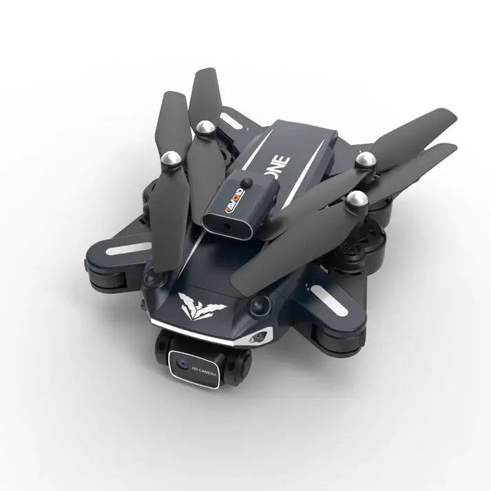 Complete drone accessories kit including remote controller, modular battery, and protective frame.