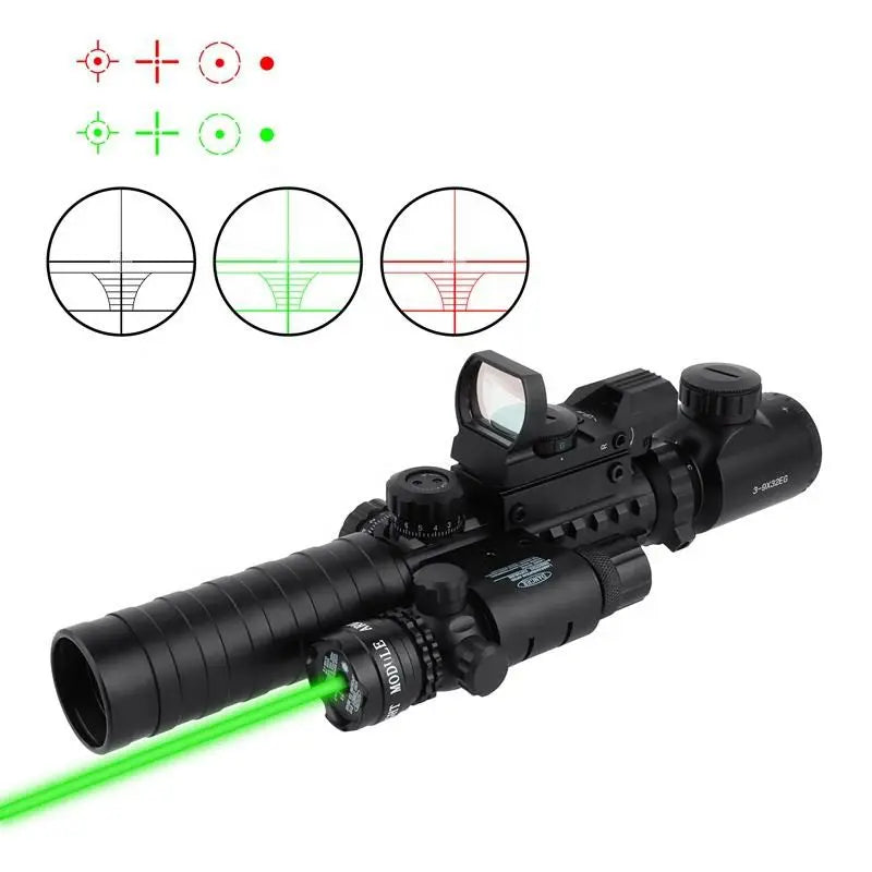 3-9x32 Leuchtpunktvisier mit Nachtsicht und Doppellaser – Vielseitiges Zielfernrohr für die Jagd