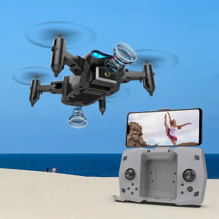 KY906 Mini Drone with LED night lights and 360-degree stunt flips for fun flying.