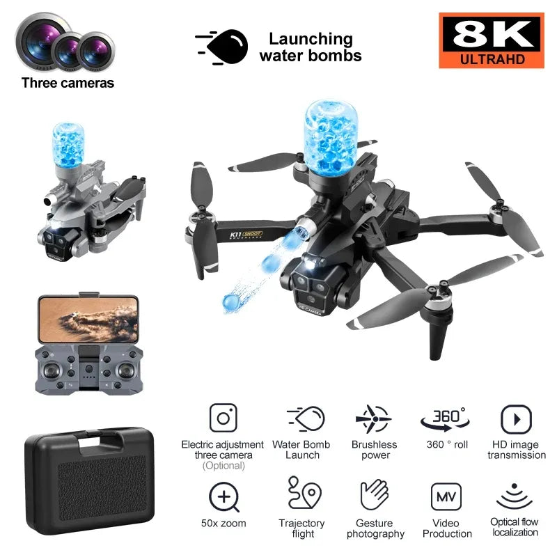 Close up of the sophisticated 8K camera lens on the sleek Max drone