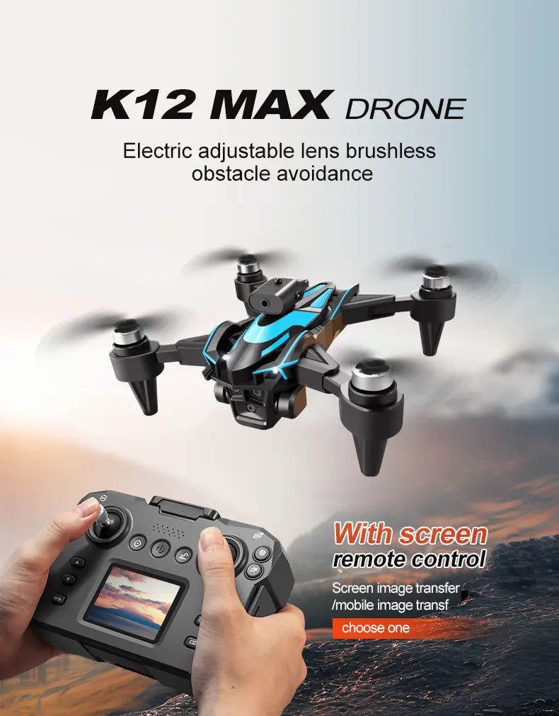 K12 Max UAV Drone – Brushless, Foldable, Obstacle Avoidance, Optical Flow