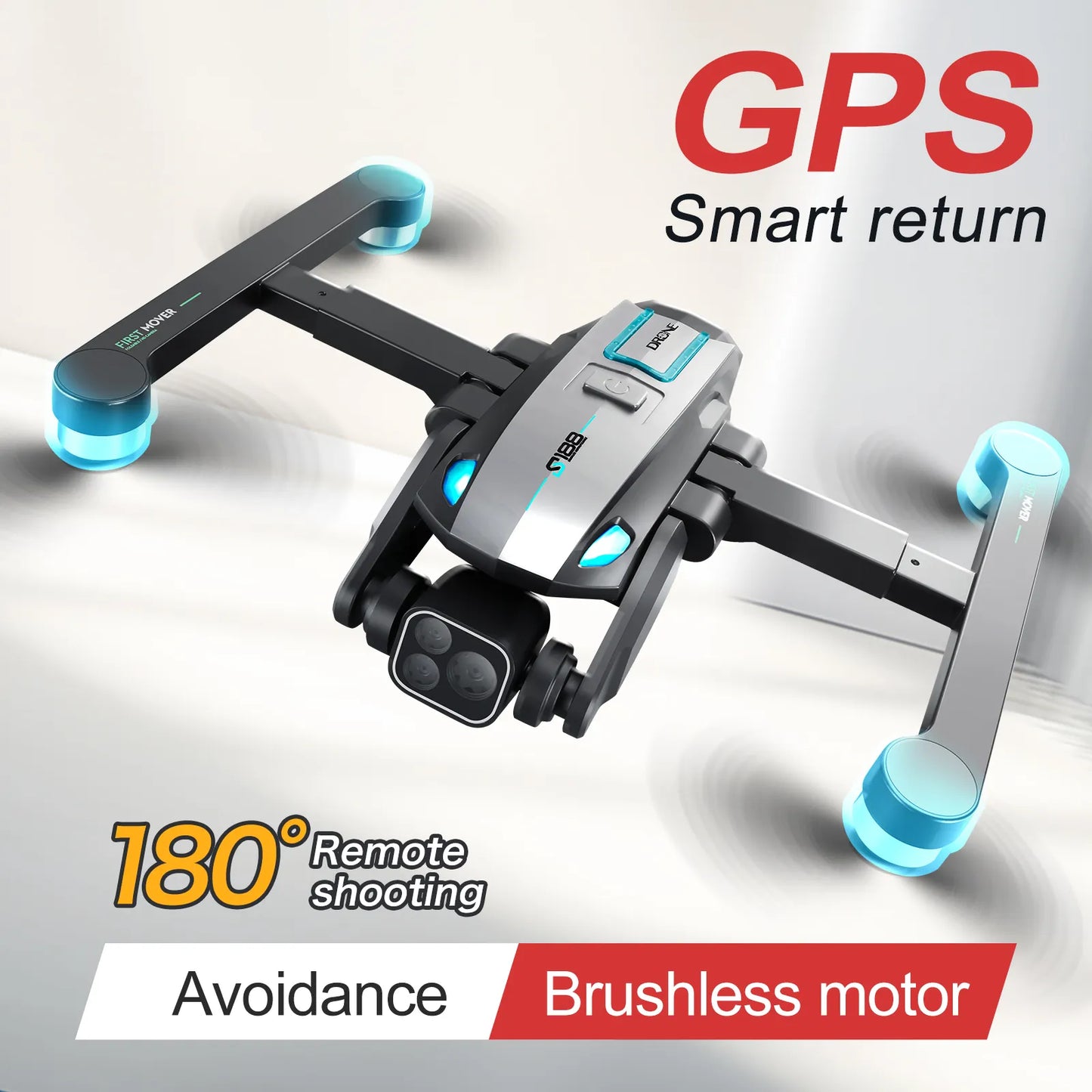 S188 Brushless WiFi Remote Control UAV Drone with 8K Camera, GPS, 1080P HD, and Long-Range for Beginners