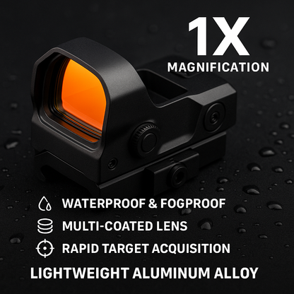 Optical Red Dot Sight – Waterproof, 1X Magnification, Multi-Coated Lens