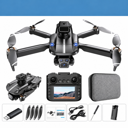 S182 GPS brushless drone with screen remote controller, carrying case, spare battery, propellers and accessories