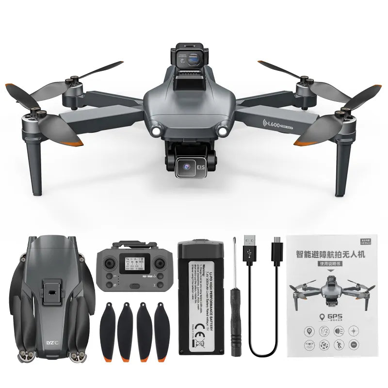 L600 Pro Max 4K Drone with Brushless Motor, GPS, 5G FPV, 3km Range & Obstacle Avoidance Camera