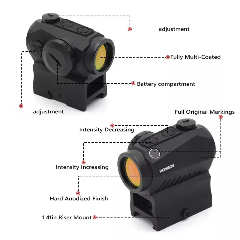 Hunting Reflex Scope 1X20mm Red Dot Sight with 10 Illumination Settings and Aluminum Housing