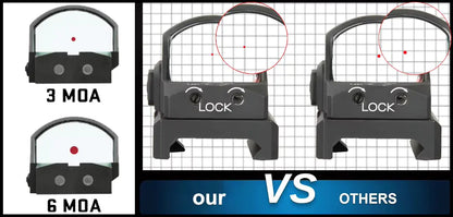 High Shockproof Metal Red Dot Sight – 1X Magnification, Waterproof, Fogproof, Rugged Build
